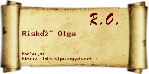 Riskó Olga névjegykártya