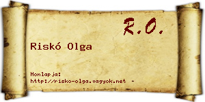 Riskó Olga névjegykártya